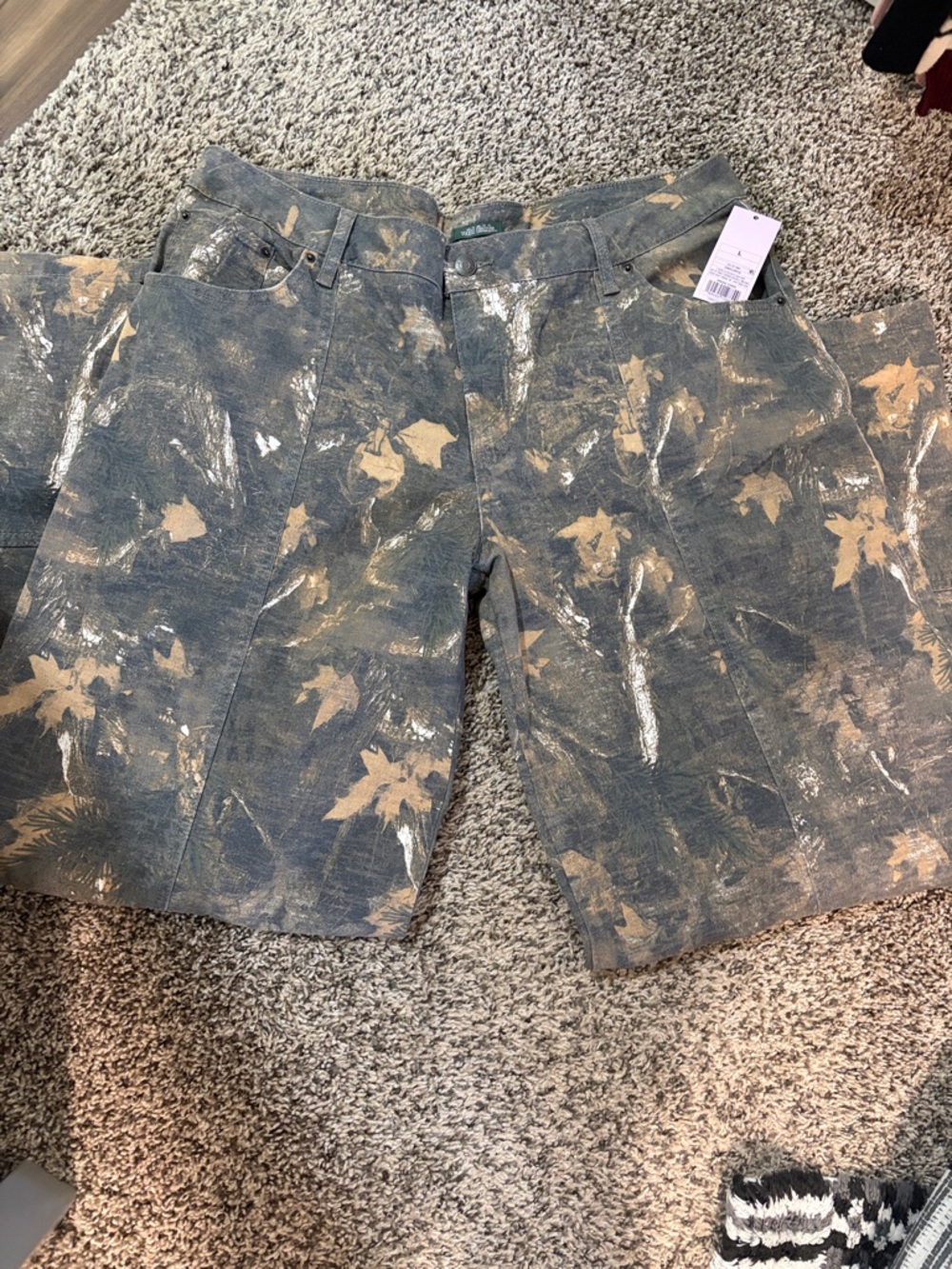 wild fable Blue and Tan Floral Boot Cut Pants